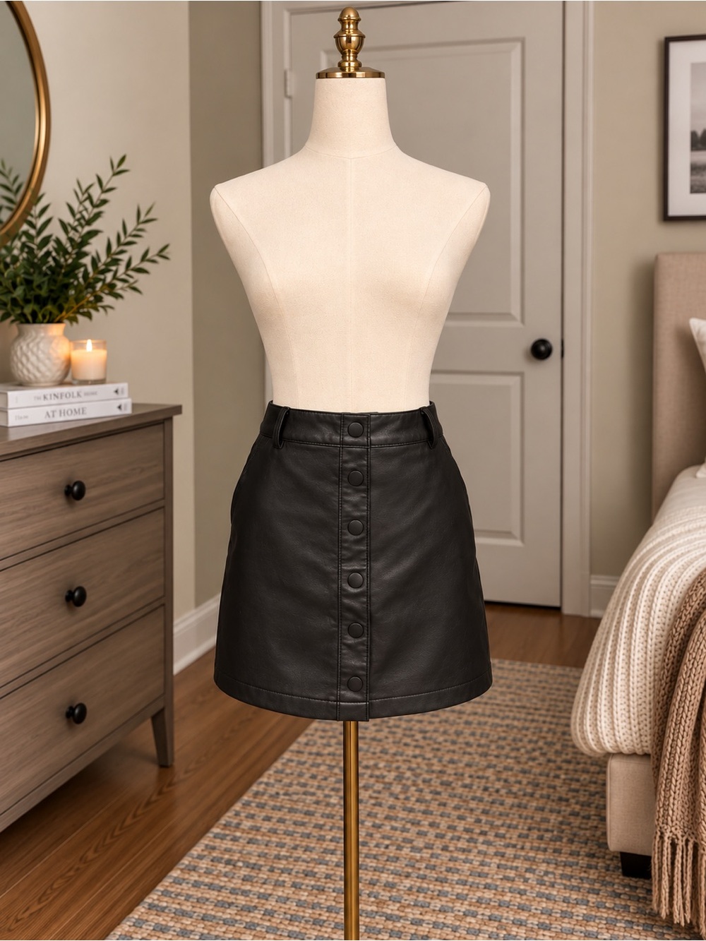 Abercrombie & Fitch High Waisted Faux Leather Mini Skirt